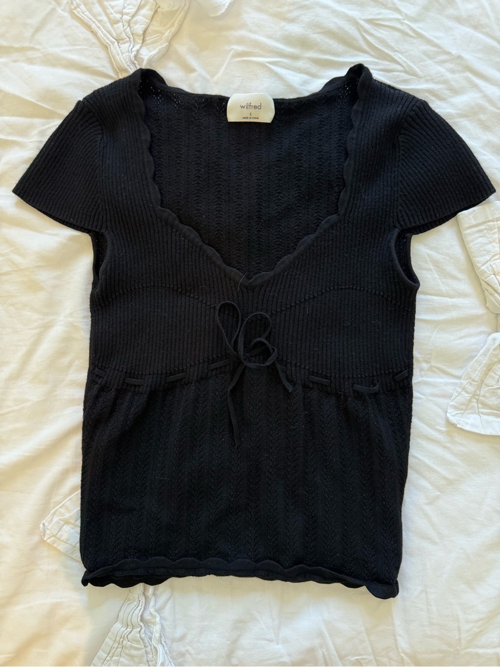 Aritzia Wilfred Black Knit Top